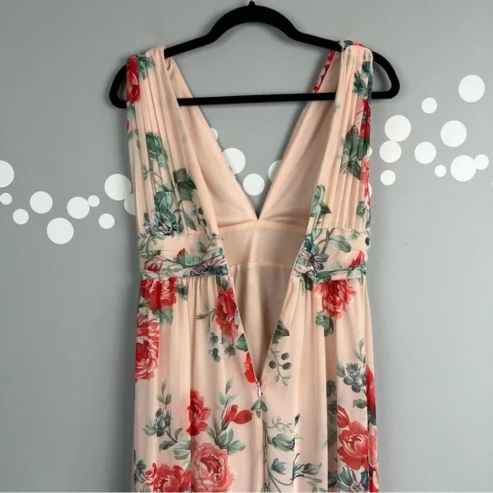 Lulu's Garden Meandering Blush Floral Print Maxi Dress S - Picture 8 of 10